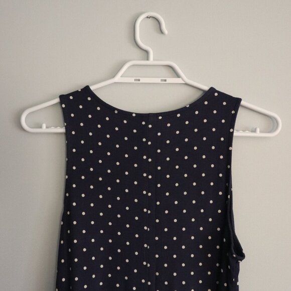 Old Navy Women's MP Blue Polka Dot Sleeveless Midi Length Casual Stretch Dress - Picture 5 of 9
